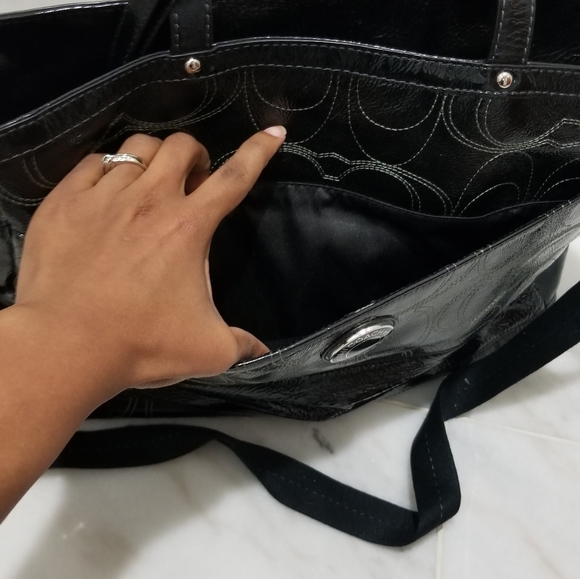 Coach Diaper Bag Black Signature Logo - Picture 8 of 14